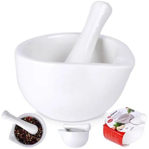 Mortier Et Pilon En Porcelaine 7x7x3.5cm Alpina