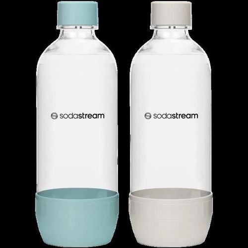 2x Bouteilles SodaStream 1L Bleu Beige Compatible Lave-Vaisselle