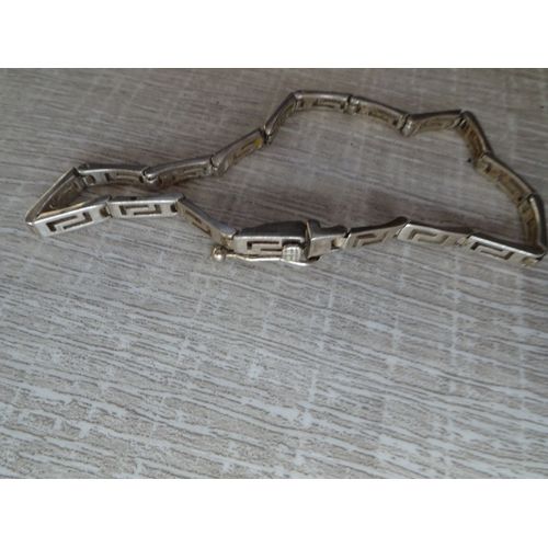Bracelet En Argent - Motif "Grecque"