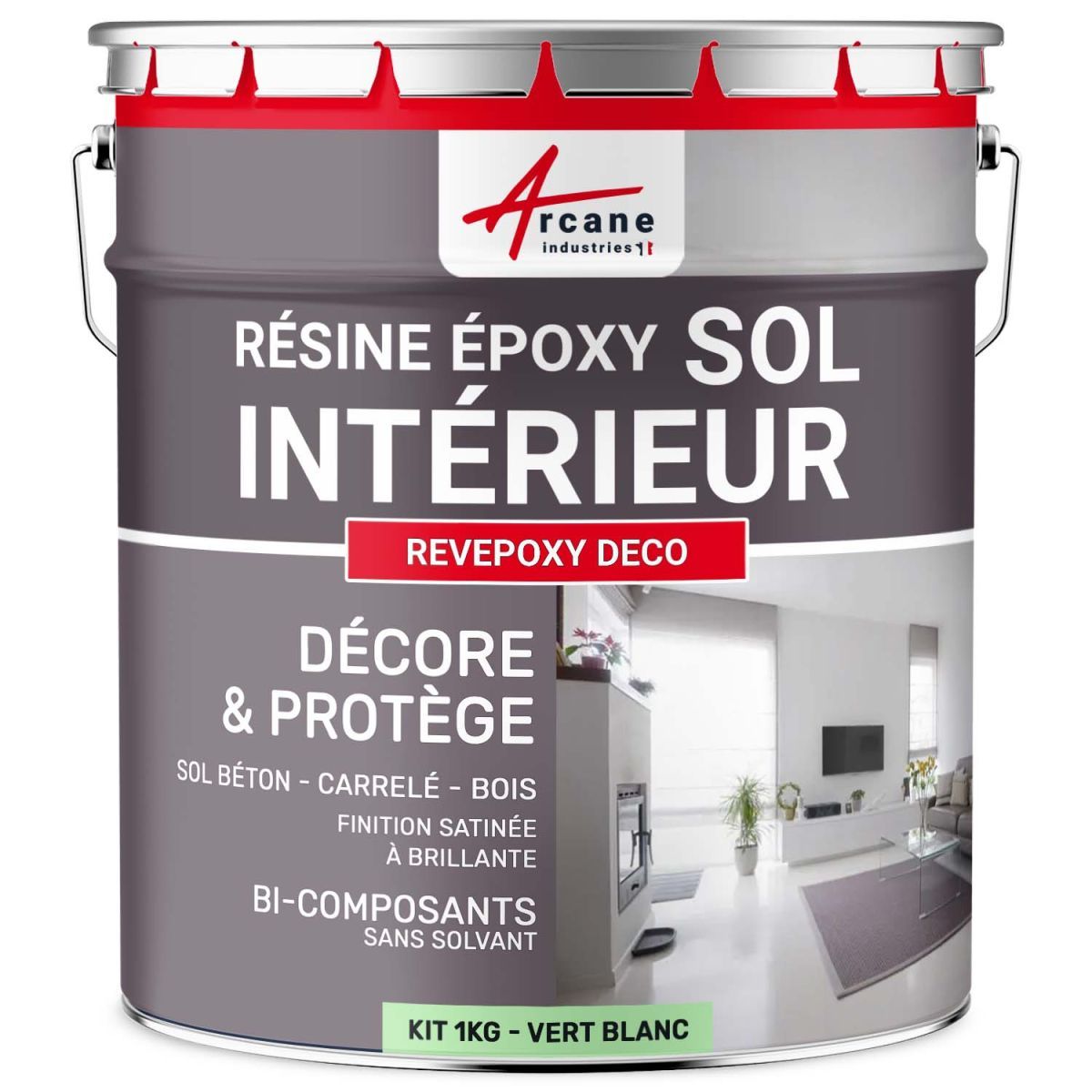 Peinture Sol - Résine Epoxy : Peinture pour Sol salon, cuisine, sal...