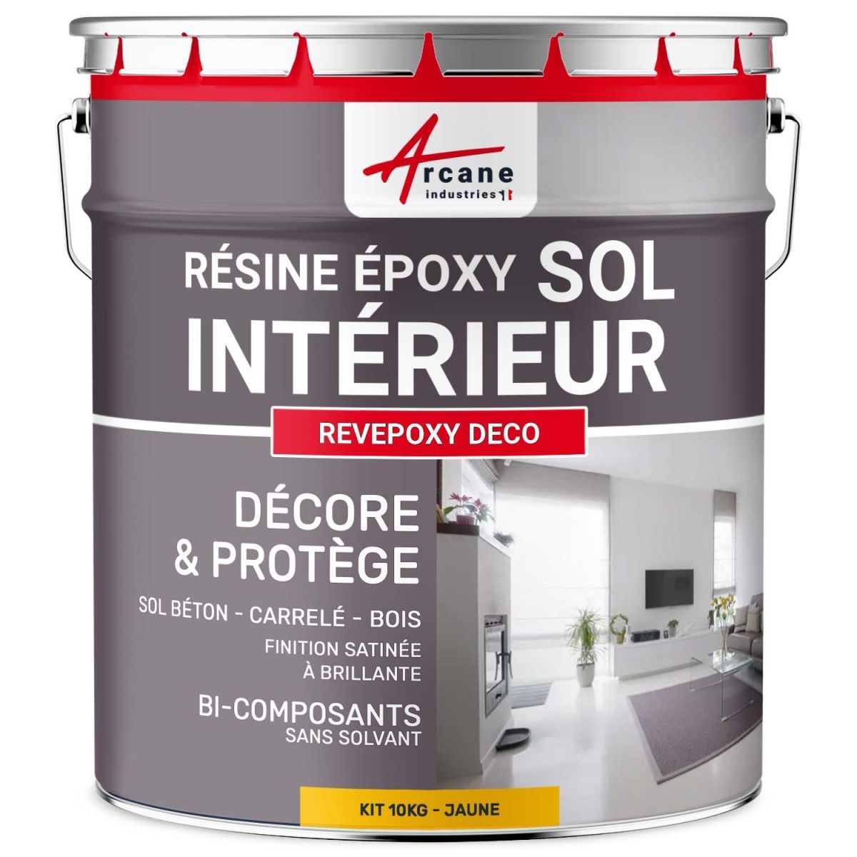 Peinture Sol - Résine Epoxy : Peinture pour Sol salon, cuisine, sal...