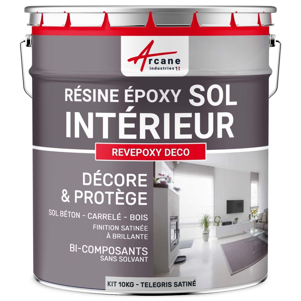 Peinture Sol - Résine Epoxy : Peinture pour Sol salon, cuisine, sal...
