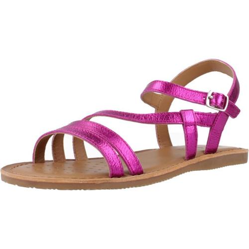 Chaussures Geox J Sandal Eolie Girl Colour Rose