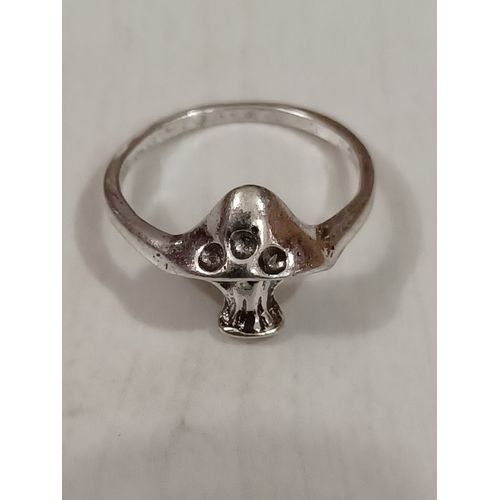 Bague Métal Argenté,Champignon,Taille 18.15