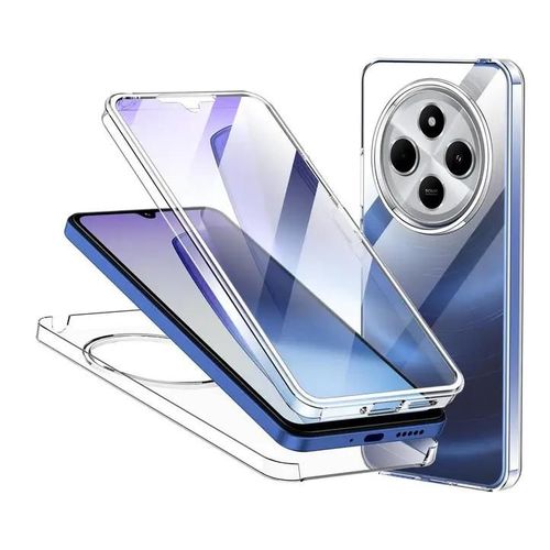 Coque Pour Xiaomi Redmi 14c Et Poco C75 - Housse Etui Silicone Gel 360 Integrale + Film Ecran - Transparent