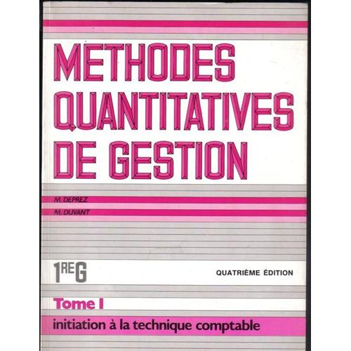 Méthodes Quantitatives De Gestion - N° 1 - Méthodes Quantitatives De Gestion - Première G