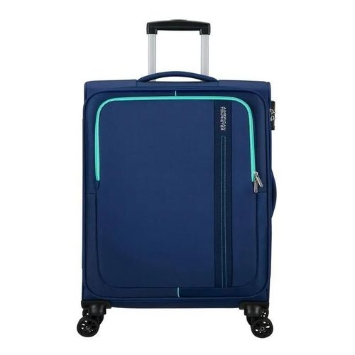 American Tourister Valise bleu foncé menthe pour femme et homme - Sea Seeker Spinner 68 / 25 TSA Trolley Combat Navy 218021