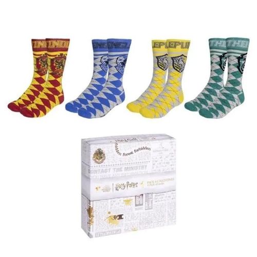 Harry Potter - Les 4 Maisons - Pack De 4 Paires De Chaussettes T35-41
