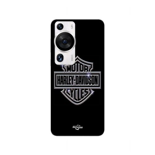 Coque Huawei P60 Pro Harley Davidson Logo Motor Sycles Gris Front Noir