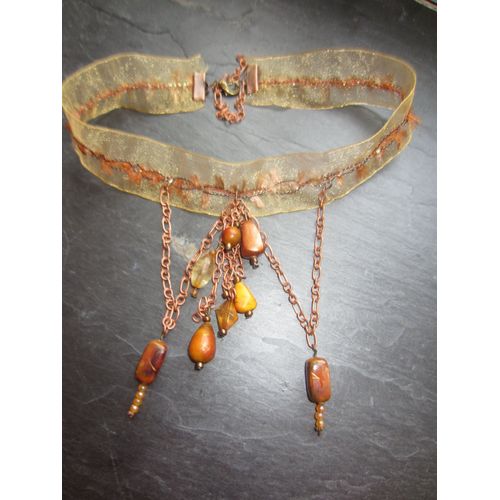 Ras Du Cou Marron En Organza