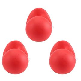 3pcs Rouge Clown Nez Klaxon Grinçant Nez De Clown Avec Corde Élastique Pour Adultes Cosplay Costume Acces
