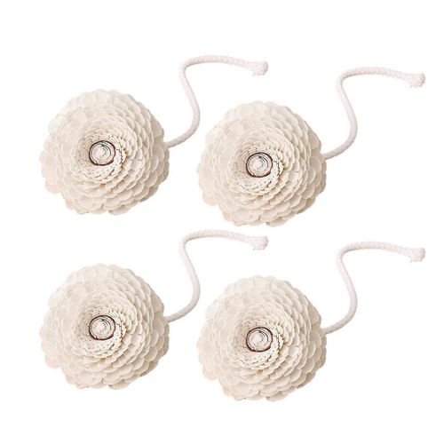 4 Pcs Diffuseur Fleur avec Fil De Coton Bois Rose Fleur Sans Feu Aromathérapie Arôme D¿huile Essentielle