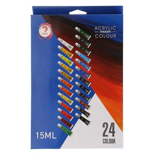 12/24 Couleurs Peintures Acryliques Professionnelles 15ml Tubes Dessin Peinture Pigment Peinture Murale Peinte À La Main Pour Artiste Bricolage