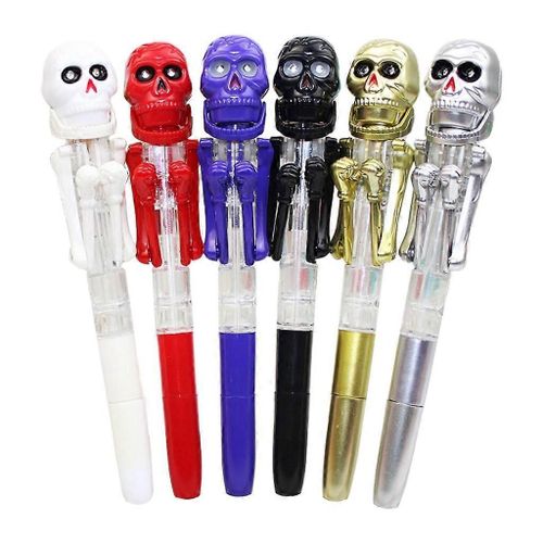 Halloween Tête De Mort Stylo Stylo À Bille Rechargeable Fournitures D¿Halloween Pour Cadeau D¿Enfant