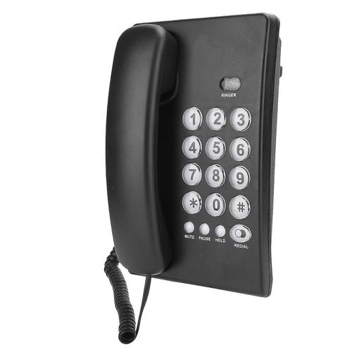 Téléphone fixe portable avec fonction flash pour la famille et l¿entreprise en noir