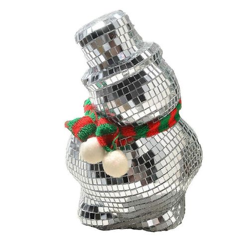 Boule disco de Noël Rétro réfléchissant Décoration humaine Miroir Écharpe réfléchissante Design Décoration de poupée