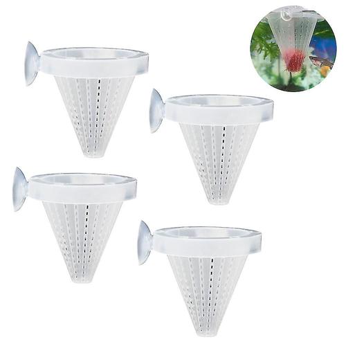 Blanc-4pcs Aquarium Live Red Worm Cone Feeder Plastique Congelé Saumure Crevette Poisson Fo