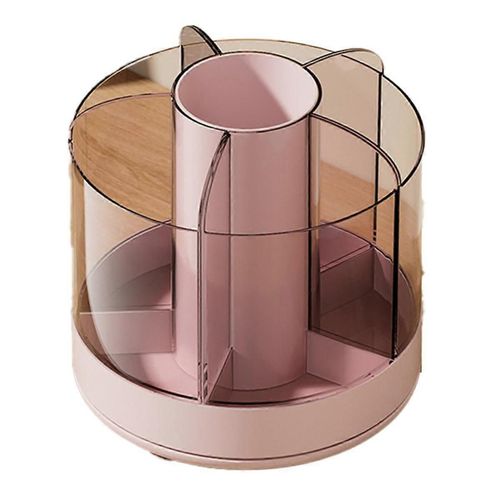 Organisateur De Crayon Rotatif 6 Compartiments 360 Plateau Tournant Détachable Cosmétiques Boîte De Rangement Rond Pinceau De Maquillage Rotatif, B