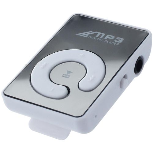 Mini Mirror Clip USB Numérique Mp3 Lecteur de Musique Support 8GB SD TF Carte Blanc