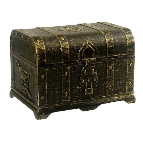 Bronze Carré Couverture Chasse Pirate Boîte Cachée En Plastique Décoratif Maison Jeu Pour Enfants Rétro Décoration Cadeaux
