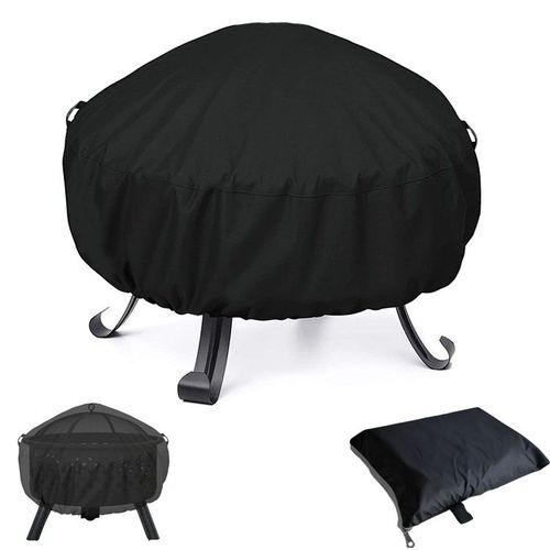 Housse De Protection Pour Braséros Barbecue Imperméable Rond,Coupe-Vent, Housse Brasero Résistant À La Déchirure,Tissu Oxford 210d Housse Pour Foyer Barbecue,Housses Pour Braséros 122x46cm