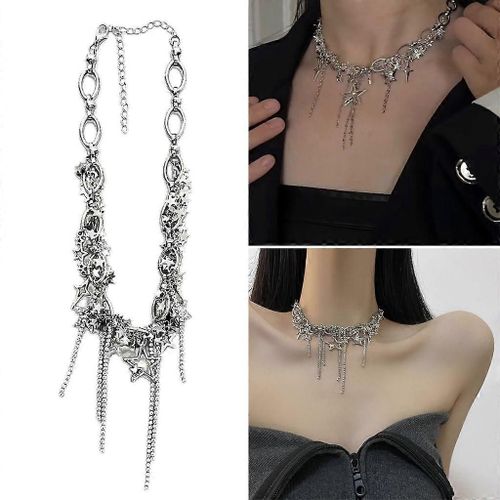 Collier Pompon Étoile Étoile Pompon Ras De Cou Y2k Bijoux Cadeau Pour Filles Chaudes Femmes