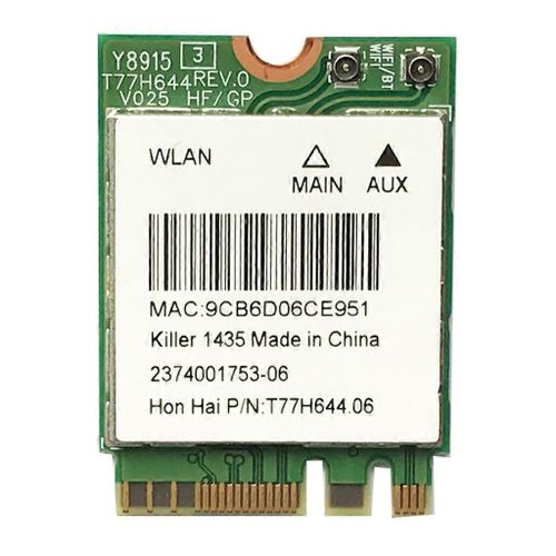 Killer 1435 1435AC M.2 / NGFF - Carte Wifi 1200M compatible Bluetooth4.0 2.4G + 5G