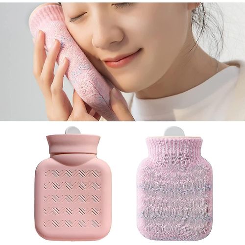 Bouillotte Avec Housse Tricotée, Mini Bouillottes Réutilisables Pour Le Soulagement De La Douleur Chauffe-Mains Cadeaux Micro-Ondes Chauffé Szkyd A-Yuhao