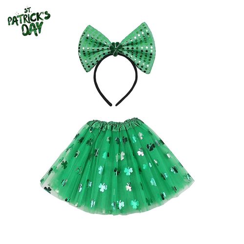 Ensemble D'accessoires De Costume De Fête De La Saint-Patrick - Jupe, Bandeau Noeud Papillon (Adulte)-Dwdz
