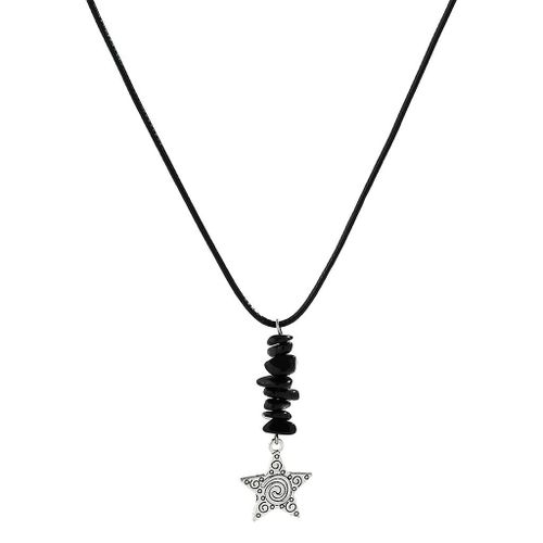 Collier Chip Gravel Bead Butterfly-Star Moon Heart Tassel Pendentif Collier