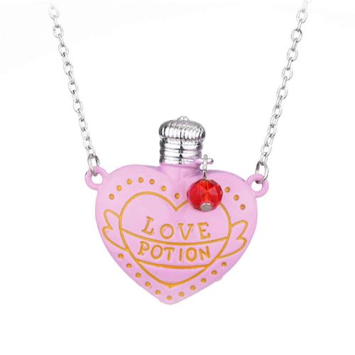 Love Potion Petite Bouteille Collier Peach Heart Love Medicine Bouteille Pendentif