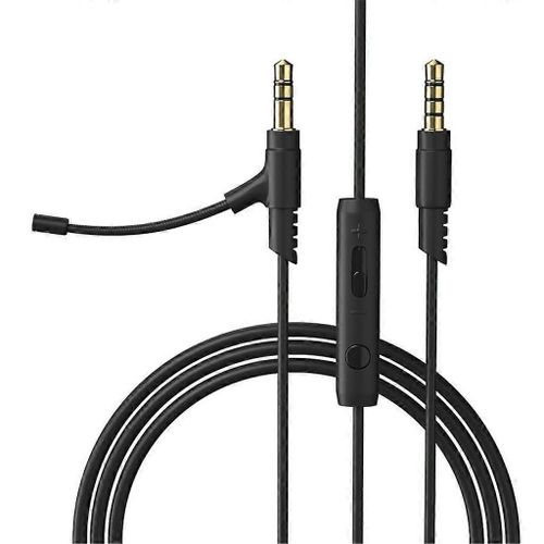 Câble de microphone à perche de 1,2 m de long pour casque 3,5 mm avec micro à condensateur