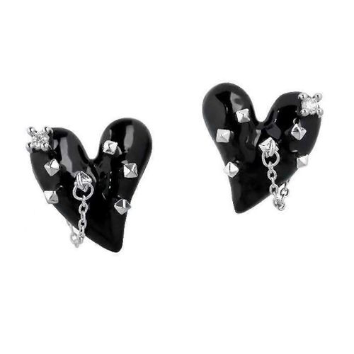 2023 Mode Chérie Tassel Love Boucles D¿Oreilles Roman Zircon Peach Heart Collier