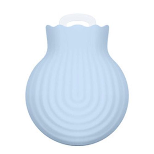 Bouillotte En Silicone Épaissie Portative En Hiver Chauffage Par Micro-Ondes Antidéflagrant Chauffe-Mains Étudiant (Bleu)