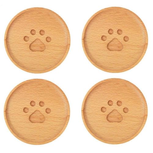 Japonais En Bois Mignon Ours Dessous De Verre Hêtre Tasse À Thé Tasse À Café Coussin Isolant Sous-Verre Antidérapant