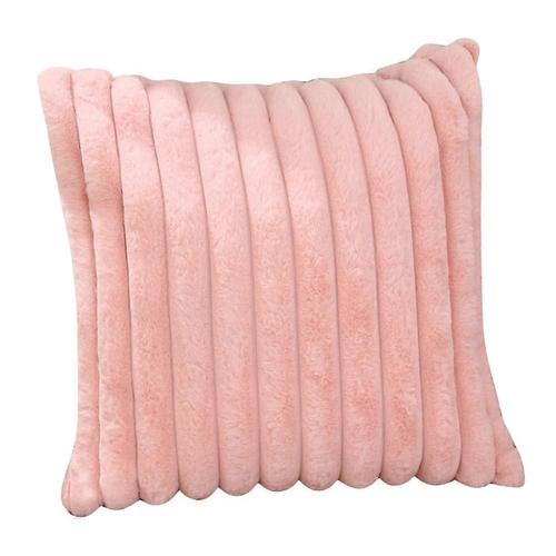 Housses De Coussin Décoratives En Peluche Rose Taie D¿Oreiller Souple À Rayures Floues Housses De Coussin Pour Canapé Canapé Chambre 45x45cm