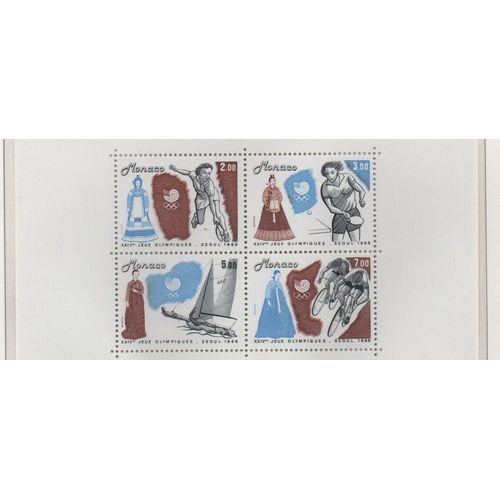 Monaco Timbres Jeux Olympiques De Seoul 1988