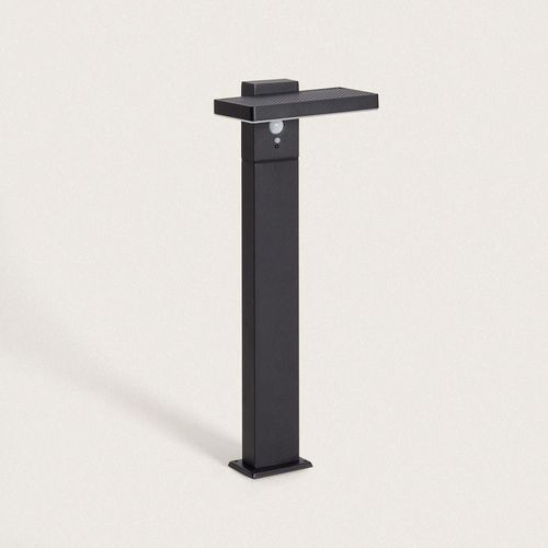 Balise Sur Pied Extérieure Solaire Led 5w 50cm Aluminium Avec Détecteur De Mouvement Bran Noir