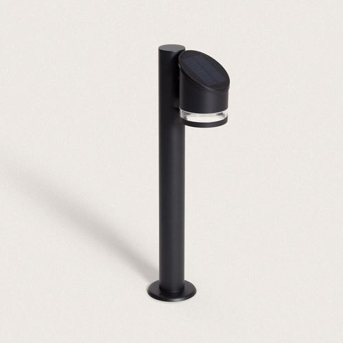 Balise Sur Pied Extérieure Solaire Led 50cm Aluminium Eddan Noir