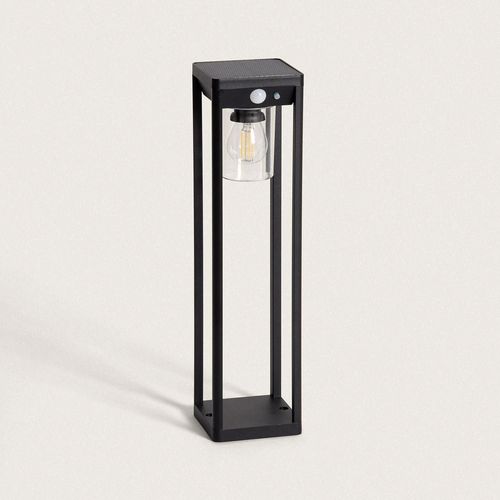 Balise Extérieure Sur Pied Solaire 2w 40cm Aluminium Avec Détecteur De Mouvement Devah Noir