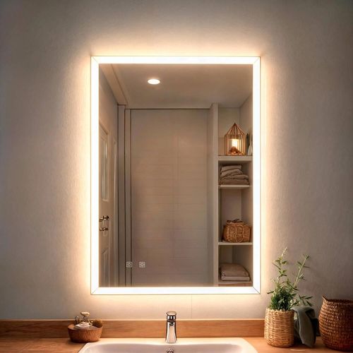 Miroir Salle De Bain Avec Éclairage Led Anti-Buée 70x50 Cm Maia Sélectionnable (Chaud-Neutre-Froid)