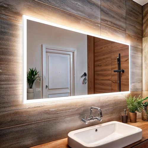 Miroir Salle De Bain Avec Éclairage Led Anti-Buée 1500x600 Mm Iria Sélectionnable (Chaud-Neutre-Froid)