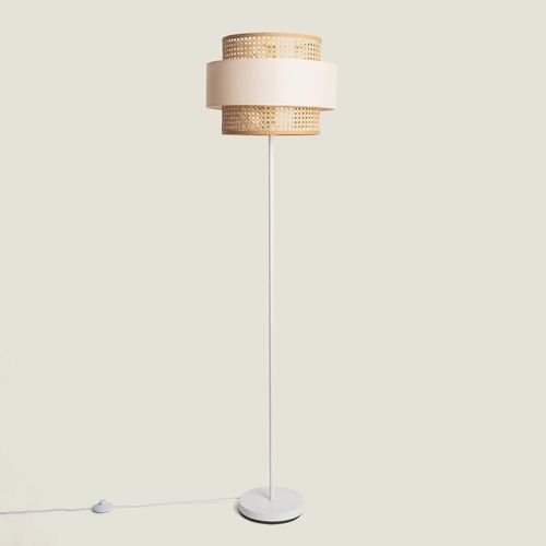 Lampadaire Métal Et Tissu Amaia Beige