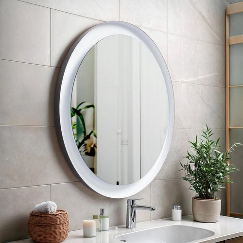 Miroir Salle De Bain Avec Éclairage Led Anti-Buée Ø60 Cm Nahia Sélectionnable (Chaud-Neutre-Froid)