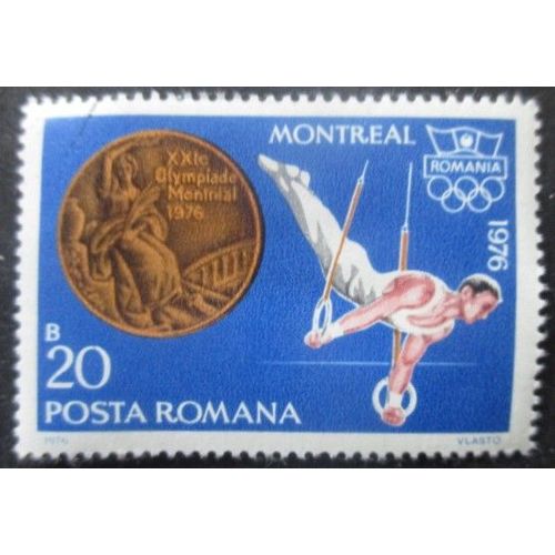 Roumanie N°2984 Médaille Aux Jeux Olympiques De Montréal 1976 Oblitéré