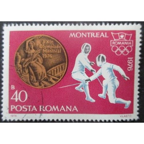 Roumanie N°2985 Médaille Aux Jeux Olympiques De Montréal 1976 Oblitéré