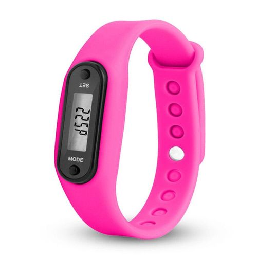 Bracelet De Montre Run Step,Podomètre,Compteur De Calories,Lcd Numérique,Distance De Marche Mn,Bracelets En Gel De - Rose Red-A3