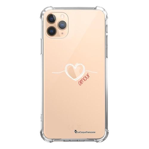 Coque Iphone 11 Pro Max Anti-Choc Souple Angles Renforcés Transparente Coeur Blanc Amour La Coque Francaise