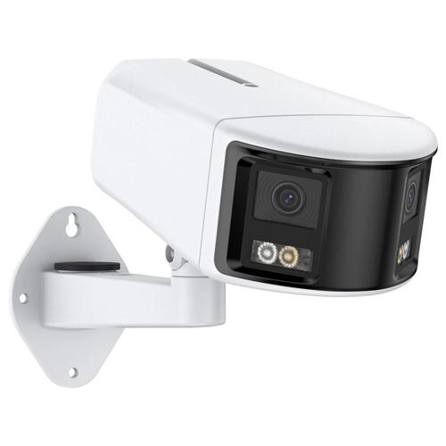 Caméra de surveillance extérieure, I91DW, 2 pièces, 8 MP, détection AI, rotations à 180 °, blanc