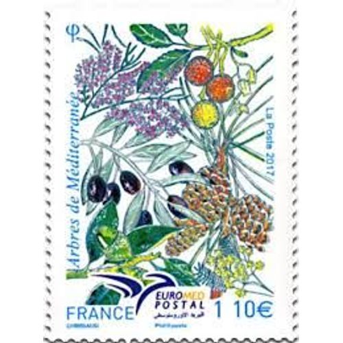 Euromed Postal Réseau Postal Euro-Méditerranéen : Flore : Arbres De Méditerranéen Année 2017 N° 5164 Yvert Et Tellier Luxe